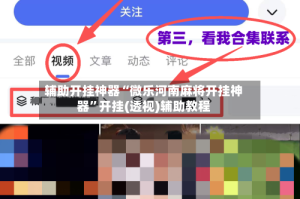 辅助开挂神器“微乐河南麻将开挂神器”开挂(透视)辅助教程