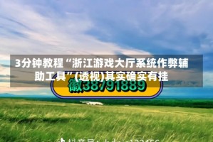 3分钟教程“浙江游戏大厅系统作弊辅助工具”(透视)其实确实有挂