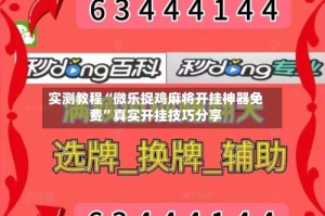 实测教程“微乐捉鸡麻将开挂神器免费”真实开挂技巧分享