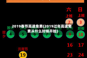 2019春节高速免费(2019过年高速免费从什么时候开始)