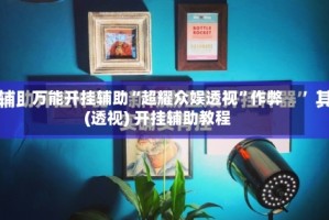 万能开挂辅助“超耀众娱透视”作弊(透视) 开挂辅助教程