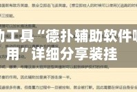 开挂辅助工具“德扑辅助软件哪个好用”详细分享装挂