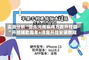 实测分析“微乐河南麻将万能开挂器”开挂辅助脚本+详细开挂安装教程