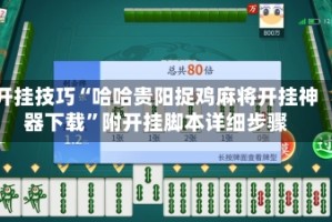 开挂技巧“哈哈贵阳捉鸡麻将开挂神器下载”附开挂脚本详细步骤