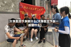 大学生三下乡做什么(大学生三下乡一般做什么)
