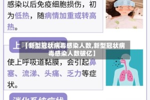 【新型冠状病毒感染人数,新型冠状病毒感染人数破亿】