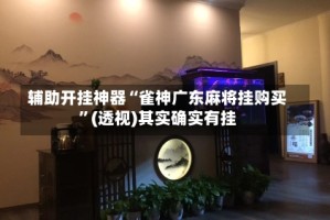 辅助开挂神器“雀神广东麻将挂购买”(透视)其实确实有挂