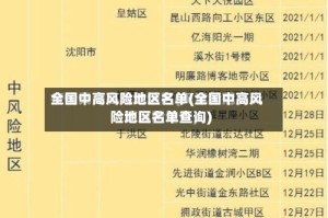 全国中高风险地区名单(全国中高风险地区名单查询)