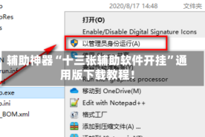 辅助神器“十三张辅助软件开挂”通用版下载教程！