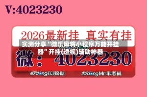 实测分享“微乐麻将小程序万能开挂器”开挂(透视)辅助神器