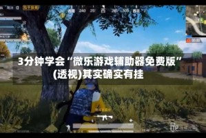 3分钟学会“微乐游戏辅助器免费版”(透视)其实确实有挂