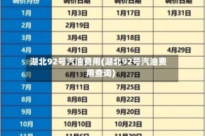 湖北92号汽油费用(湖北92号汽油费用查询)