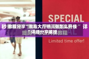 教程分享“青鸟大厅拼三张怎么开挂”详细分享装挂