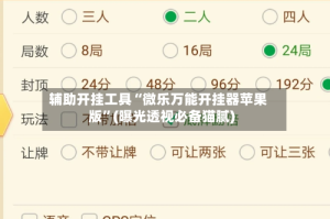 辅助开挂工具“微乐万能开挂器苹果版”(曝光透视必备猫腻)
