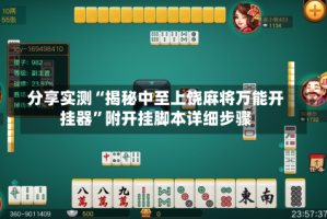 分享实测“揭秘中至上饶麻将万能开挂器”附开挂脚本详细步骤