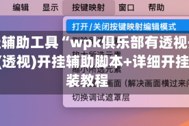 开挂辅助工具“wpk俱乐部有透视开挂”(透视)开挂辅助脚本+详细开挂安装教程