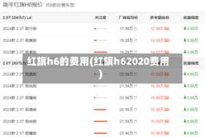 红旗h6的费用(红旗h62020费用)