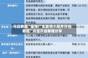 今日教程“雀神广东麻将小程序开挂教程”详细开挂教程分享