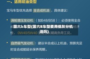 国六b车型(国六B车型要用低灰分机油吗)