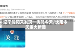 辽宁沈阳又发现一例吗今天/沈阳今天重大新闻