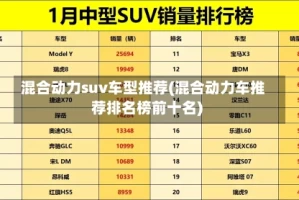 混合动力suv车型推荐(混合动力车推荐排名榜前十名)