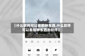 【什么软件可以看那种东西,什么软件可以看那种东西的软件】