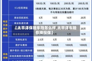 【太平洋保险车险怎么样,太平洋车险在线投保】
