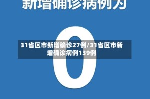 31省区市新增确诊27例/31省区市新增确诊病例139例