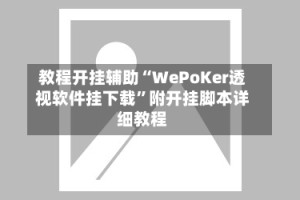 教程开挂辅助“WePoKer透视软件挂下载”附开挂脚本详细教程