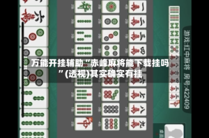 万能开挂辅助“赤峰麻将能下载挂吗”(透视)其实确实有挂