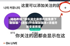 辅助教程“微乐湖北麻将开挂免费下载安装”(透视)开挂辅助脚本+详细开挂安装教程