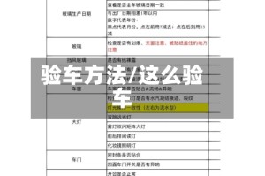 验车方法/这么验车