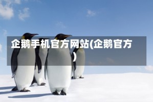 企鹅手机官方网站(企鹅官方)