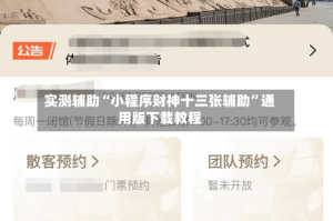 实测辅助“小程序财神十三张辅助”通用版下载教程