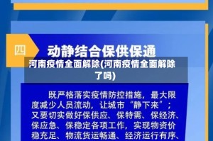 河南疫情全面解除(河南疫情全面解除了吗)