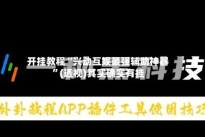 开挂教程“兴动互娱最强辅助神器”(透视)其实确实有挂