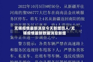 无锡疫情最新消息今天新增四人/无锡疫情最新数据消息新增