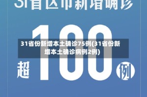 31省份新增本土确诊75例(31省份新增本土确诊病例2例)
