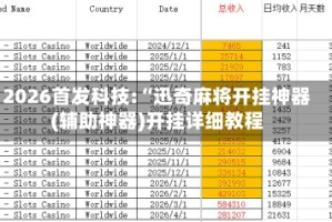 2026首发科技:“迅奇麻将开挂神器(辅助神器)开挂详细教程