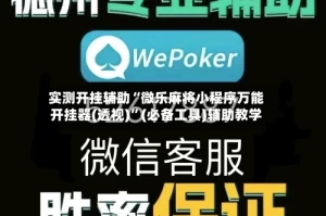 实测开挂辅助“微乐麻将小程序万能开挂器(透视)”(必备工具)辅助教学
