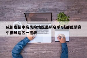 成都疫情中高风险地区最新名单/成都疫情高中低风险区一览表