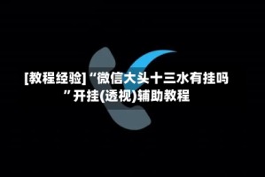 [教程经验]“微信大头十三水有挂吗”开挂(透视)辅助教程
