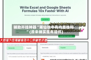 辅助开挂神器“莆仙吹牛有内置挂吗”(原来确实是有插件)