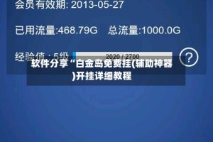 软件分享“白金岛免费挂(辅助神器)开挂详细教程