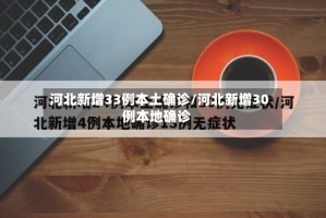 河北新增33例本土确诊/河北新增30例本地确诊
