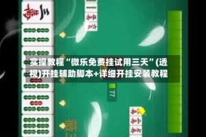 实操教程“微乐免费挂试用三天”(透视)开挂辅助脚本+详细开挂安装教程