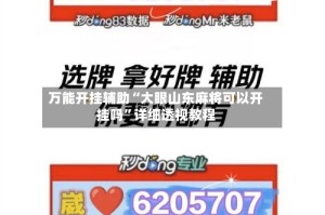万能开挂辅助“大眼山东麻将可以开挂吗”详细透视教程