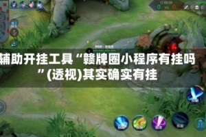 辅助开挂工具“赣牌圈小程序有挂吗”(透视)其实确实有挂