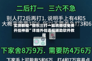 实测教程“微乐三打一麻将微信免费开挂神器”详细外挂透视辅助软件教程