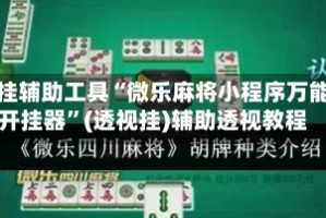 开挂辅助工具“微乐麻将小程序万能开挂器”(透视挂)辅助透视教程